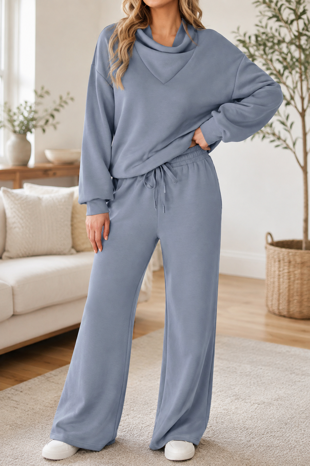 Blue Pullover Athletic Set