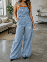 Blue Retro Distressed Jumpsuit Full Run RTS - TEST