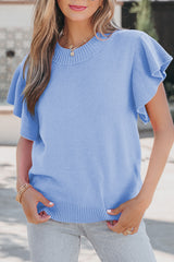Blue Ribbed Sweater Full Run RTS