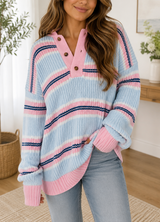 Blue Stripe Knitted Sweater