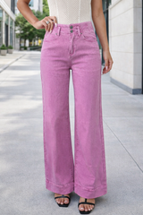 High Waisted Pink Jeans