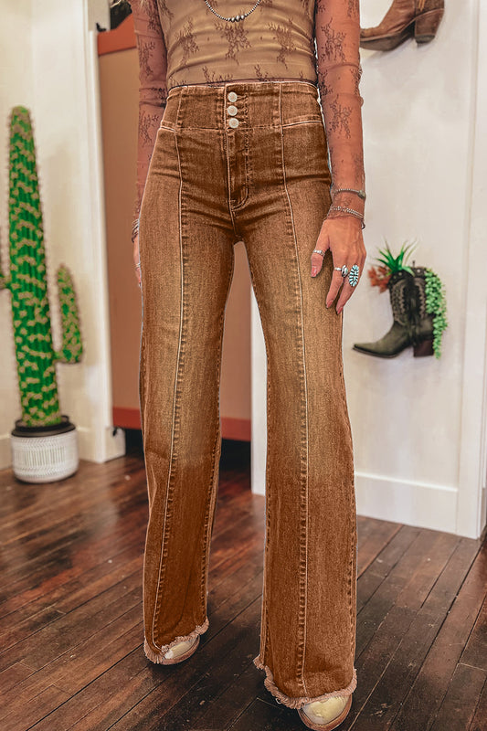 Brown High Waist Flare Jeans NEW RTS