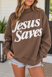Jesus Saves Mock Neck Sweatshirt