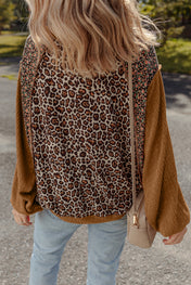 Brown Leopard Floral Pullover