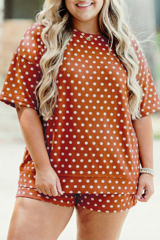 Brown Polka Dot Plus Set