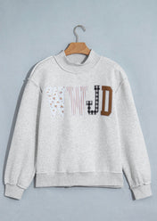 WWJD Mixed Pattern Mock Neck