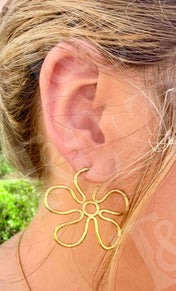 Floral Gold Plated Earrings New RTS