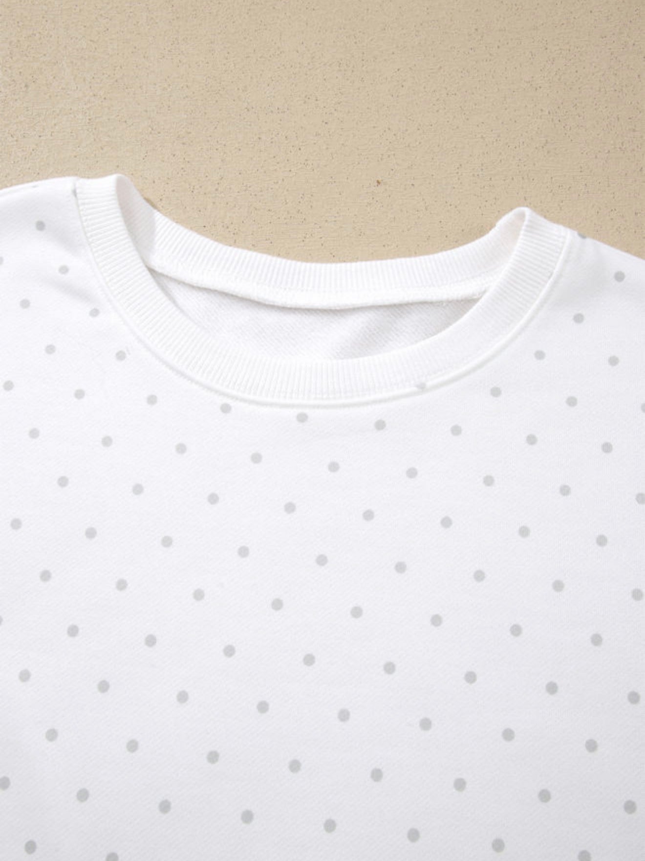 White Polka Dot Casual Set