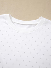 White Polka Dot Casual Set