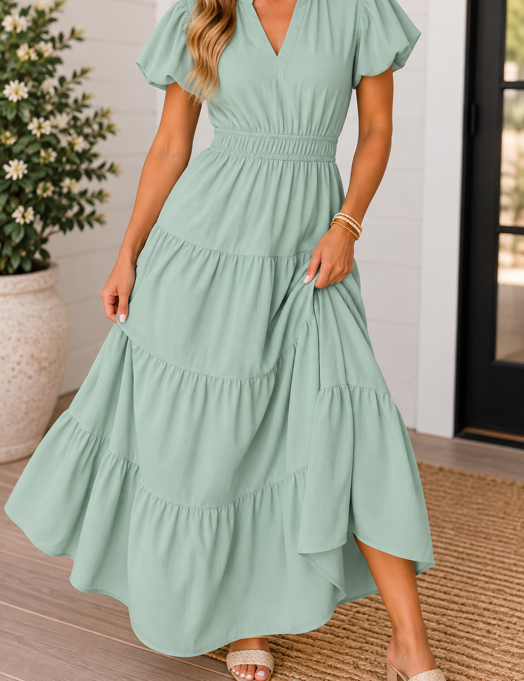 Waist Tiered Dress