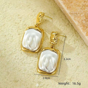 Pearl Geometric Pendant Earrings New RTS