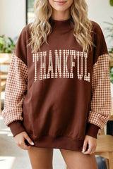 Coffee Plaid Thanksgiving Sweatshirt Full Run RTS