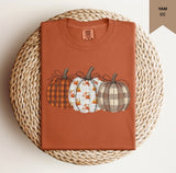 Plaid Floral Pumpkin Trio Tee.
