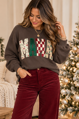 Preppy Christmas Mama Sweatshirt.