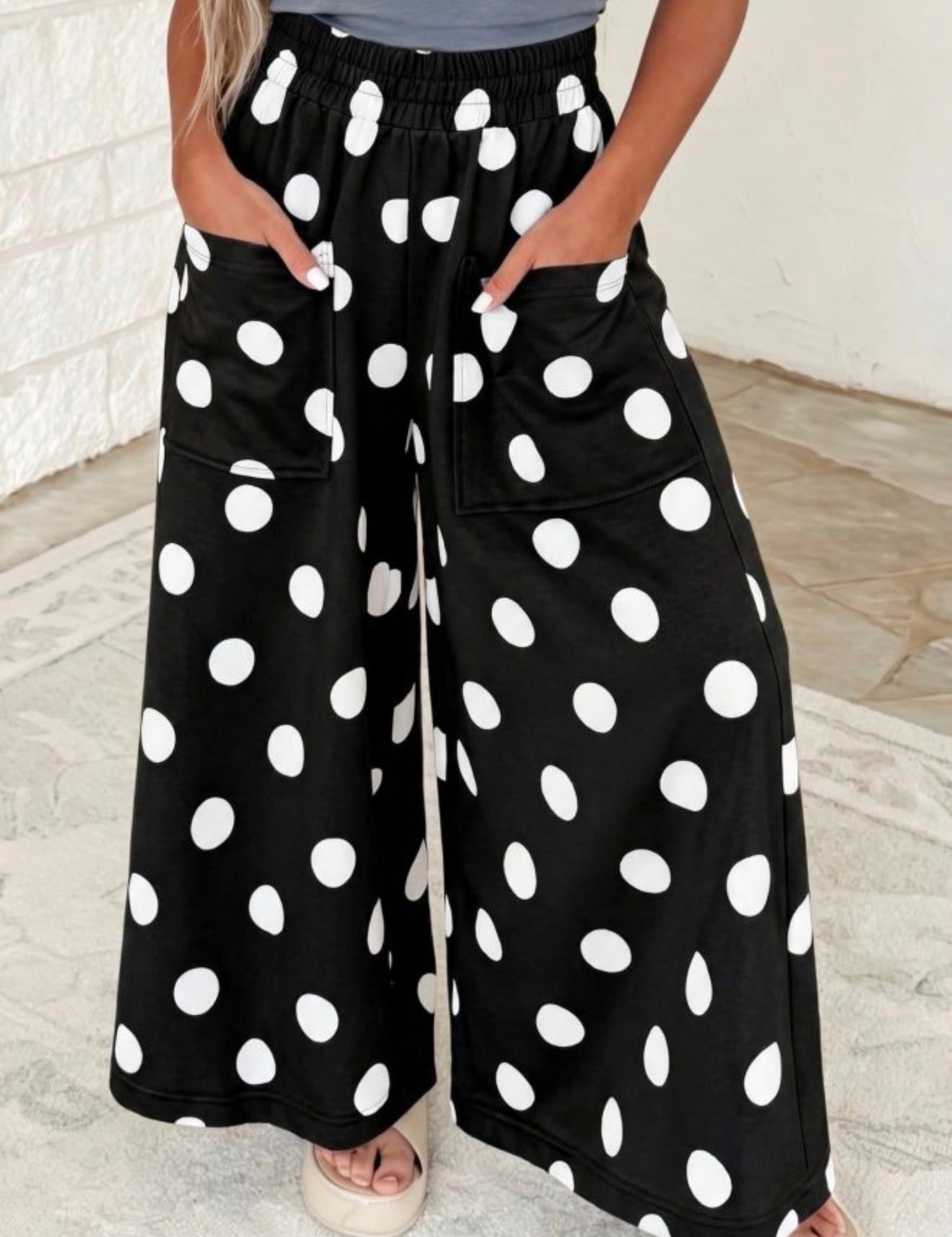 Polka Dot Wide Leg Pants