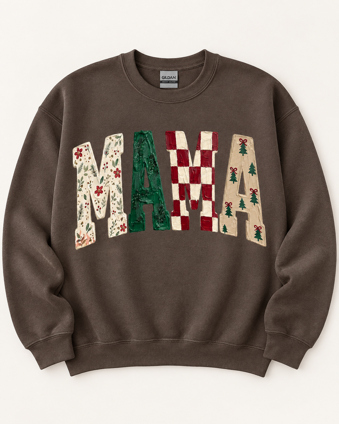 Preppy Christmas Mama Sweatshirt.