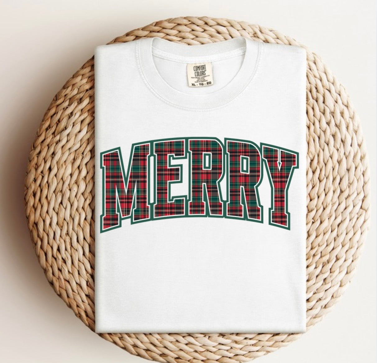 Plaid Merry Tee.