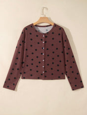 Brown Polka Dot Casual Top Full Run RTS