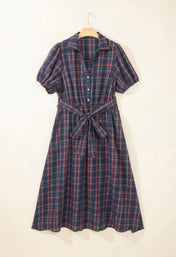Plaid Belted Plus Dress