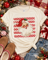 Tultex Polka Dot Stripe Santa Tee.