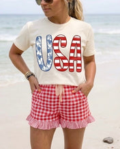 Gingham Ruffle Shorties RTS