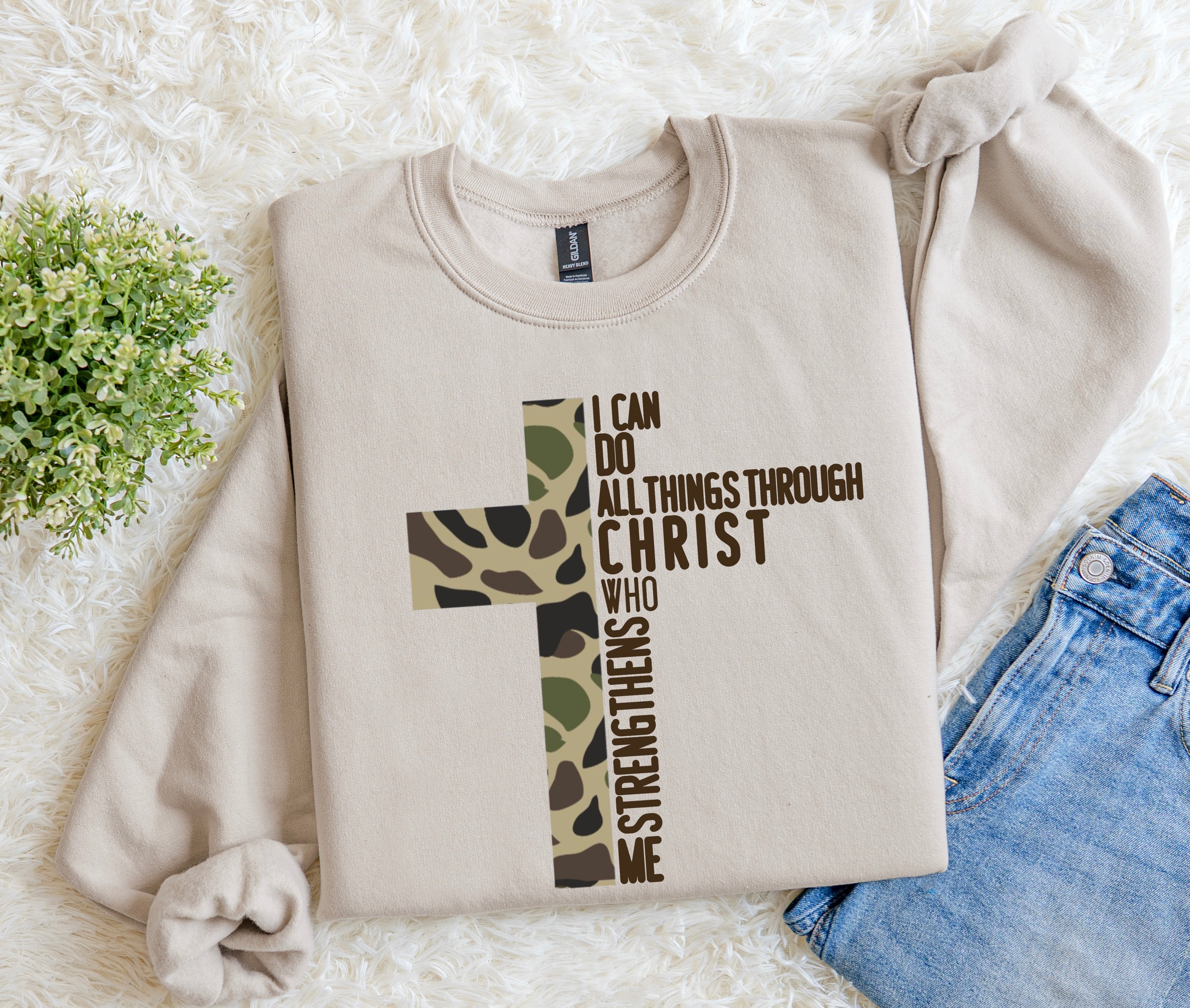 I Can Do All Things Camo Sweatshirt.