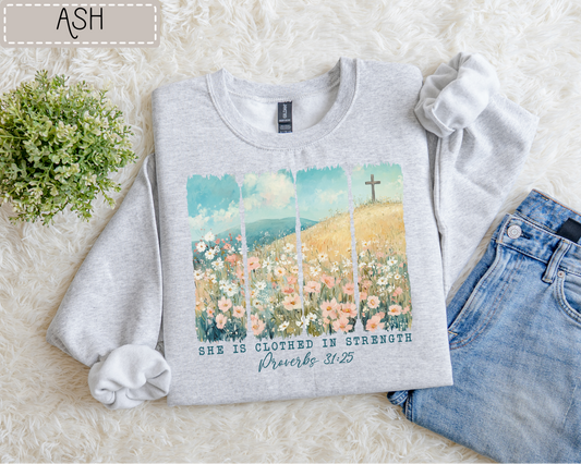 Clothed In Strength 4 Panel Sweatshirt New RTS
