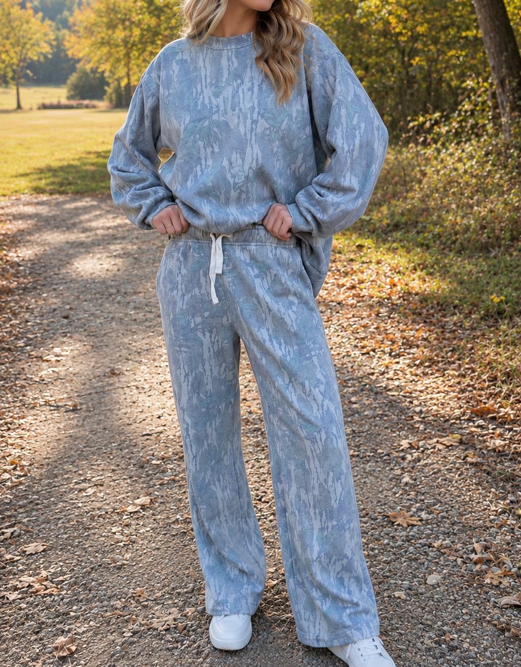 Camo Loose Pullover Set