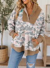 Camo Waffle Knit Plus Hoodie
