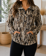Camo Zipper Sweatshirt