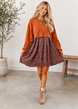 Orange Floral Mini Dress