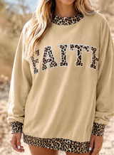 Leopard Faith Baggy Sweatshirt