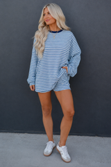 Stripe Long Sleeve Oversized Set