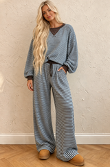 Brown Stripe Two Piece Set