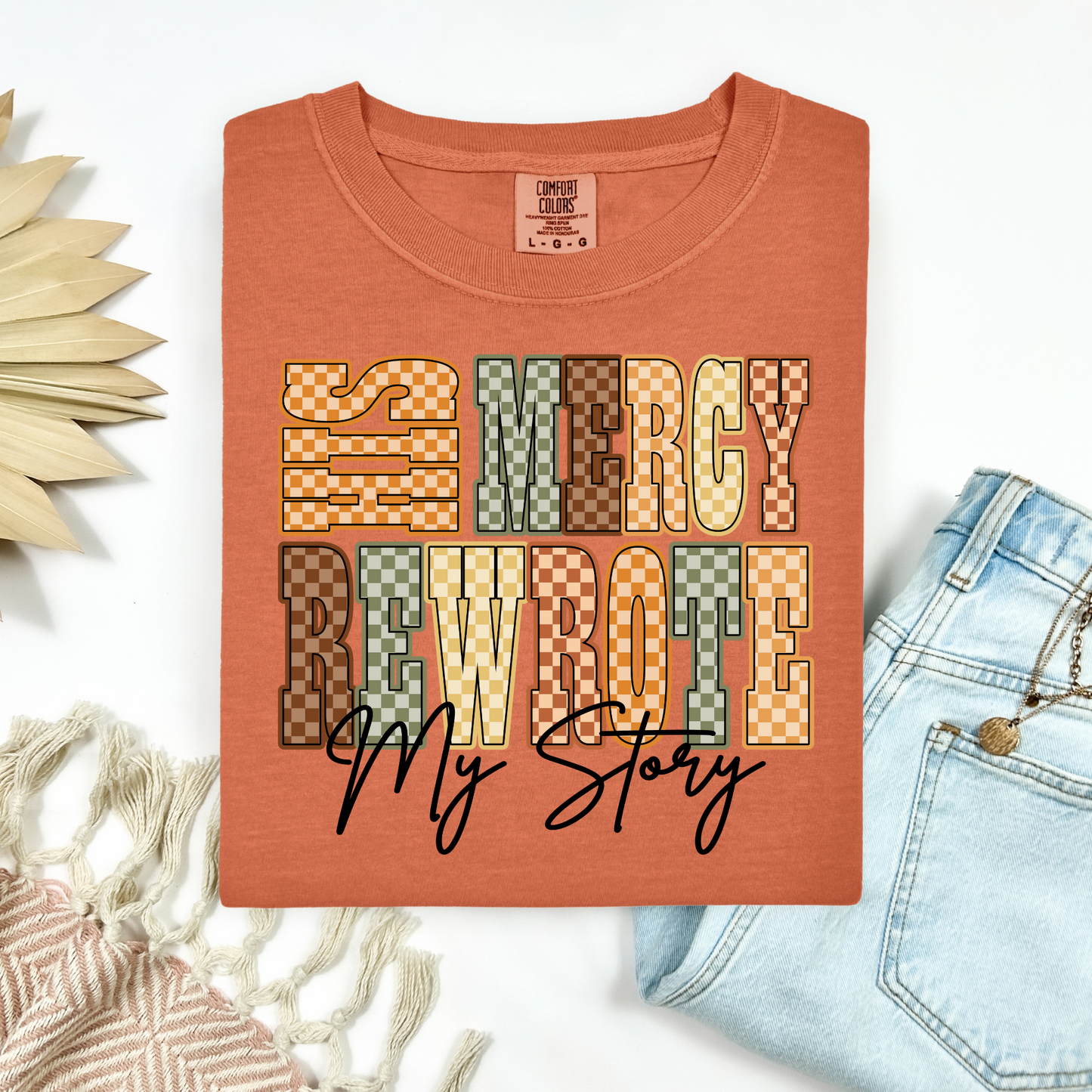 Checkered His Mercy Tee.
