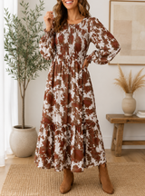 Chestnut Floral Dress