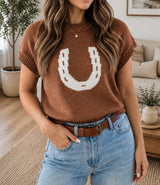 Chestnut Horseshoe Knit Sweater