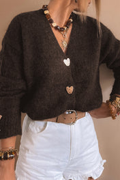 Chicory Heart Button Sweater *Multiple Colors* RTS