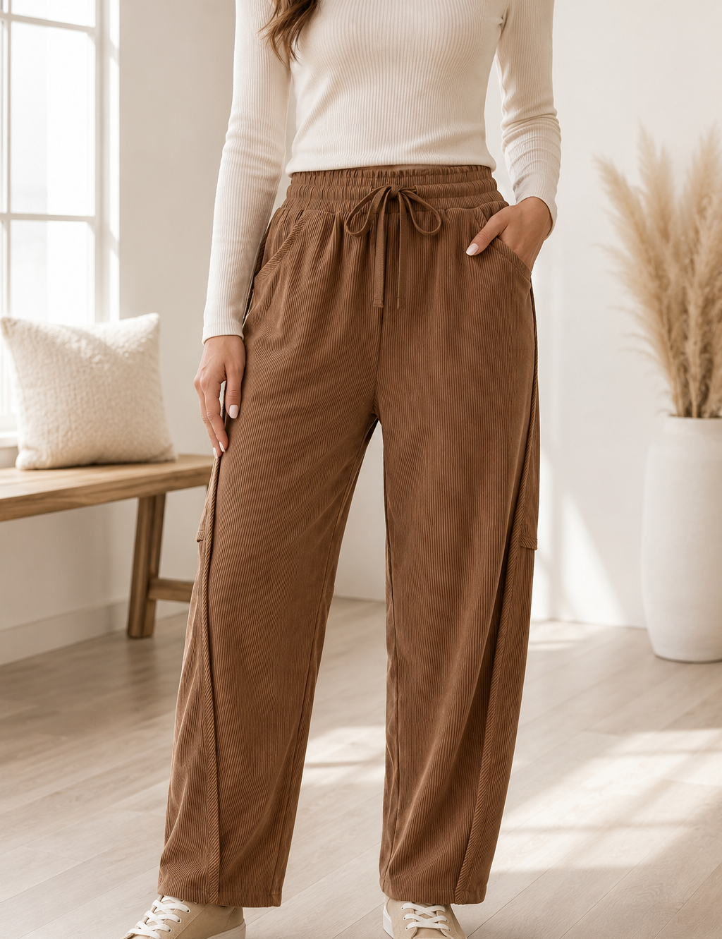 Coffee_Elastic_Cargo_Pants.png