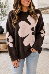 Coffee Floral Sweater