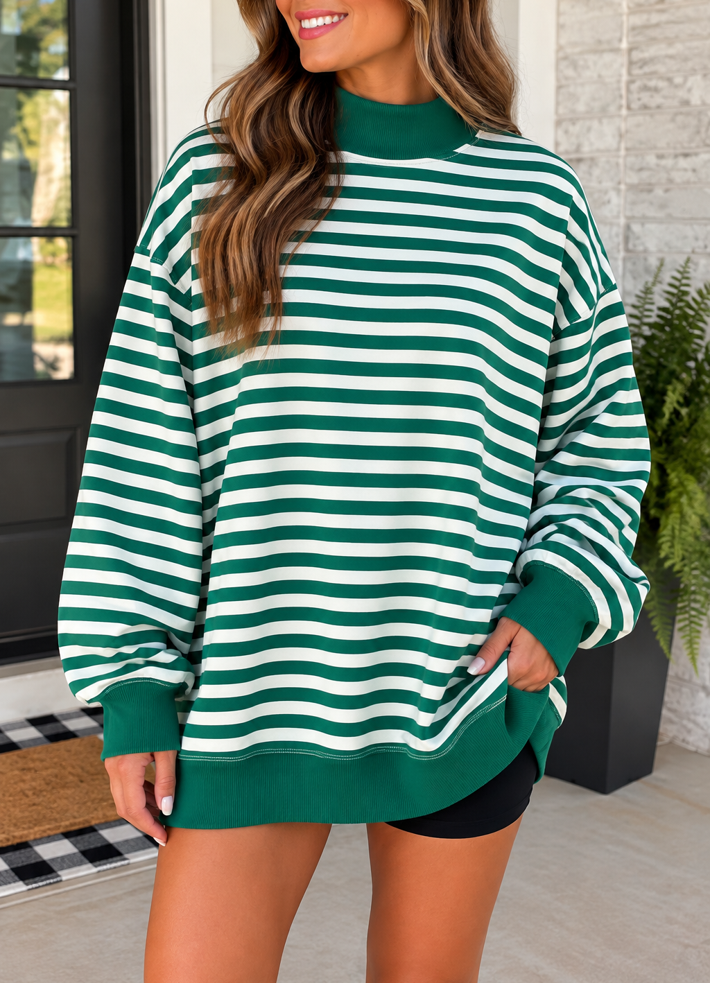 Stripe Oversized Sweatshirt