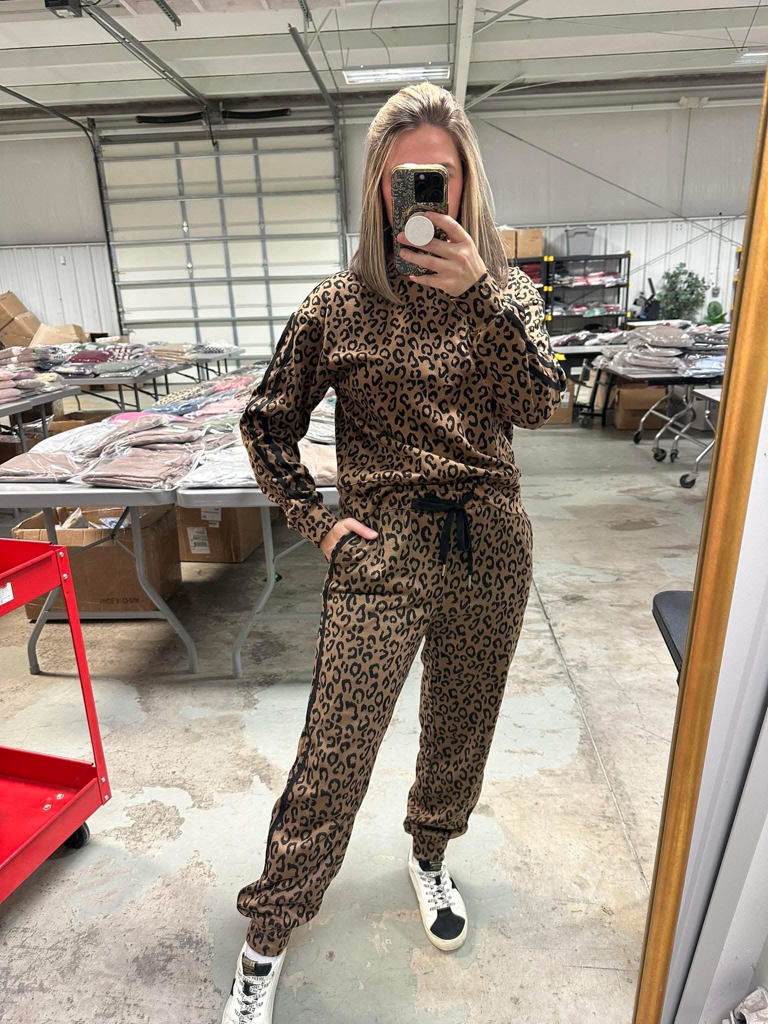 Varsity Stripe Leopard Set