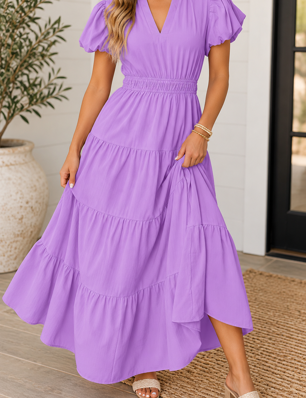 Waist Tiered Dress