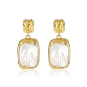 Pearl Geometric Pendant Earrings New RTS