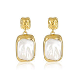 Pearl Geometric Pendant Earrings New RTS
