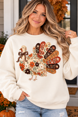 Floral Vintage Turkey Sweatshirt.