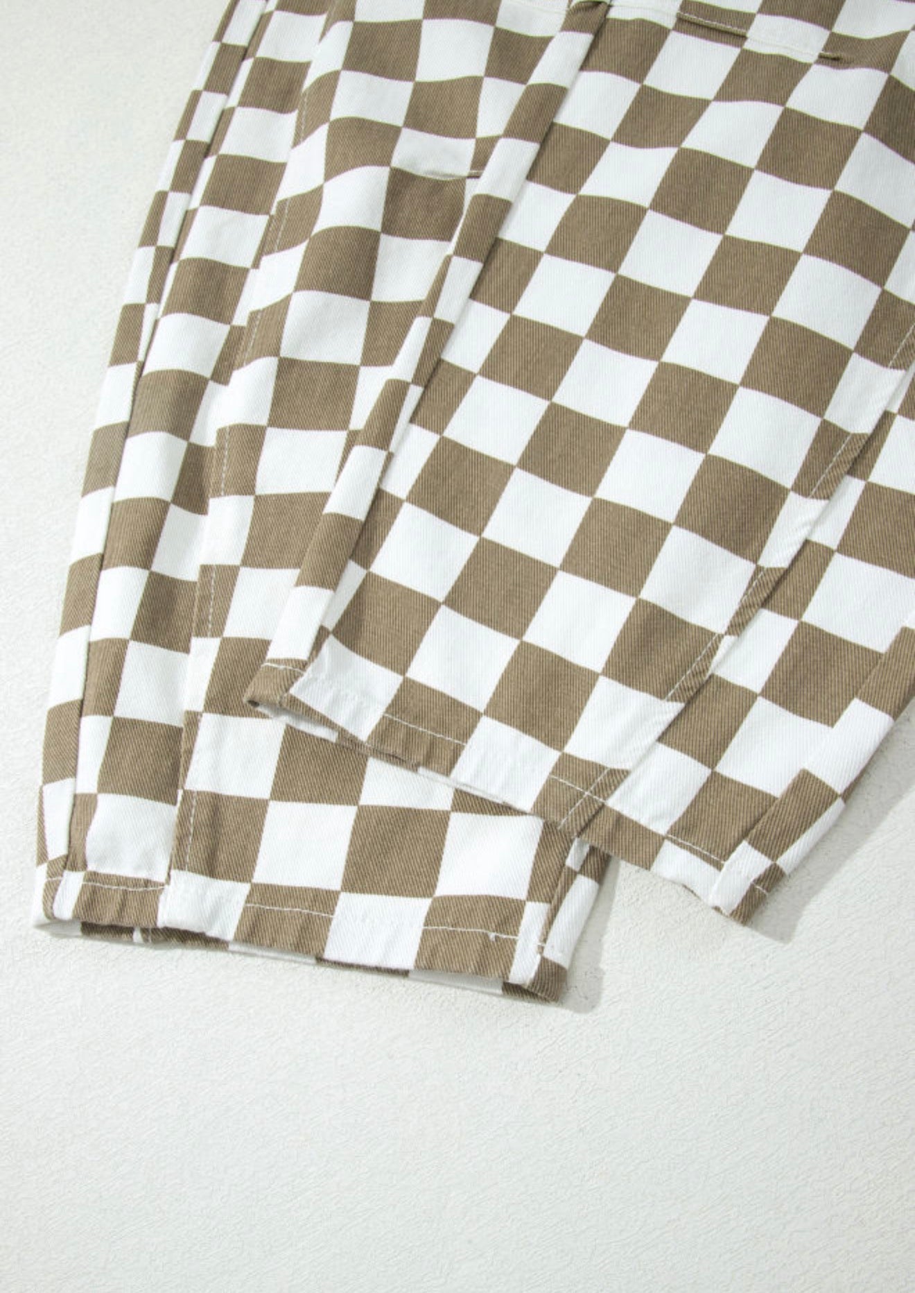 Checkered Barrel Jeans