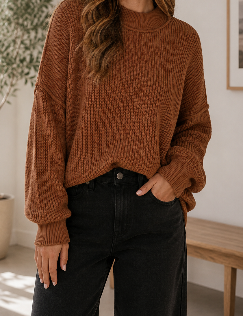 Ribbed Knit Sweater Full Run RTS