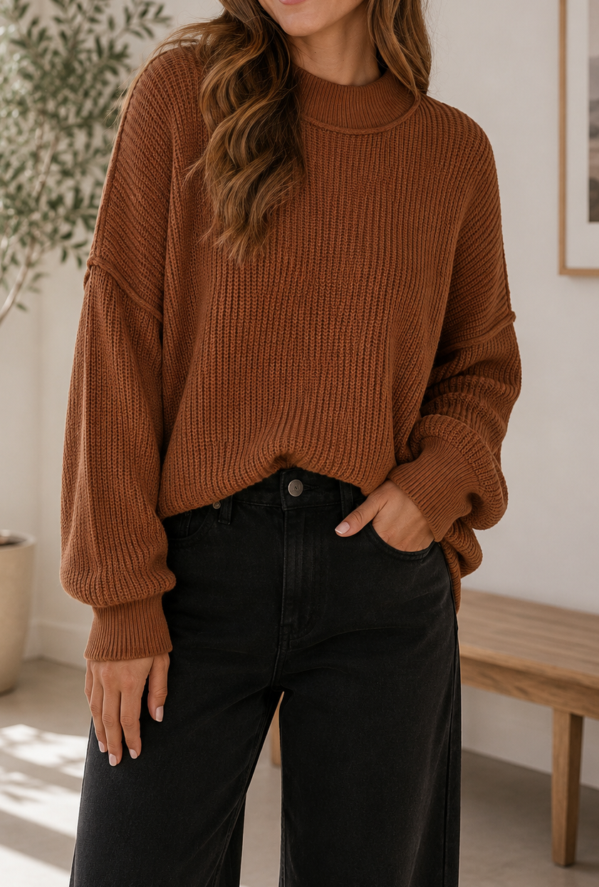 Ribbed Knit Sweater Full Run RTS