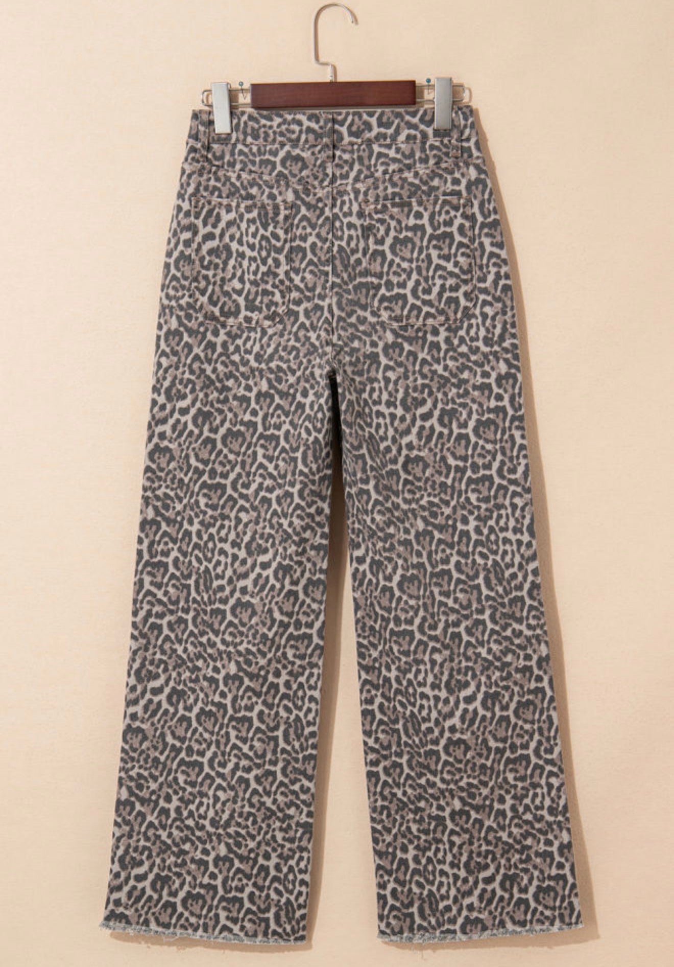 Leopard Frayed High Waist Jeans